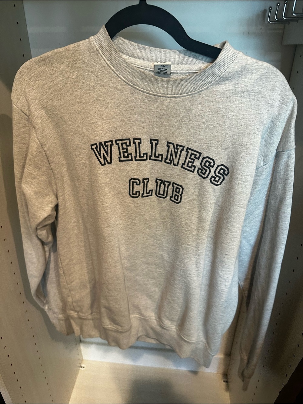 Sporty & Rich Heather Gray "Wellness Club" Crewneck Sweatshirt